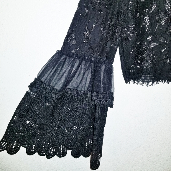 Forever 21 Lace Design Bell Sleeve Crop Top - Picture 5 of 9